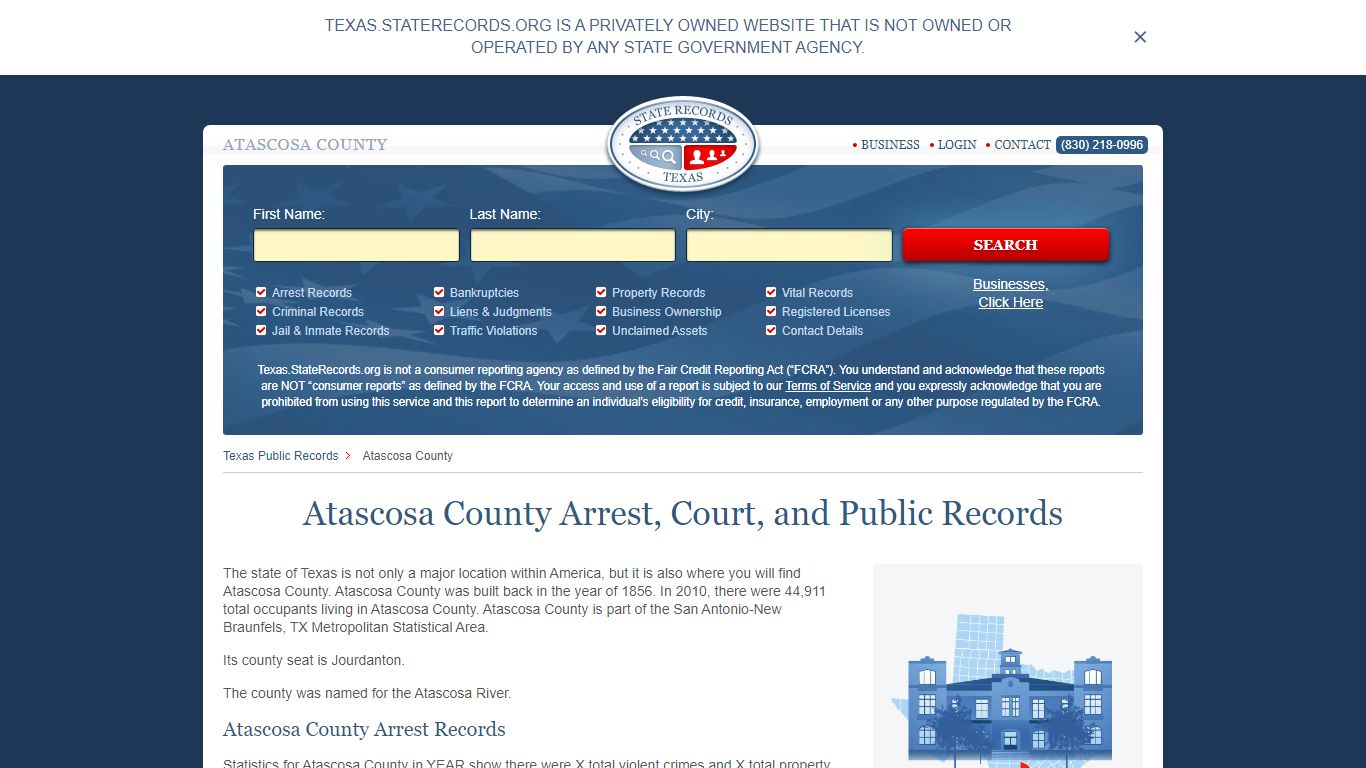 Atascosa County Arrest, Court, and Public Records