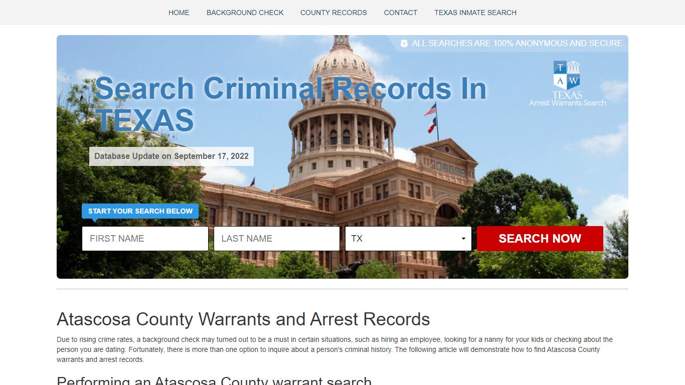 Atascosa County Warrants and Arrest Records